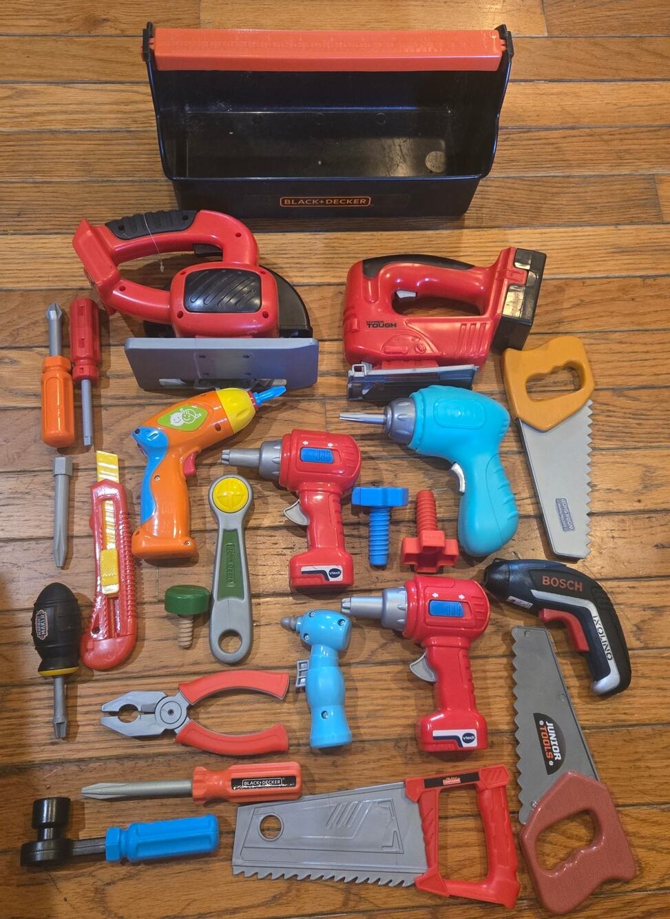 Huge Mixed Lot Of Kids Toys Play & Pretend Construction Hand Tools Wood Plastic